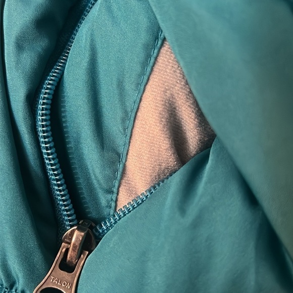 Lands End XL Juniors cozy dark turquoise jacket with hoddie inner soft fabric - Picture 7 of 15